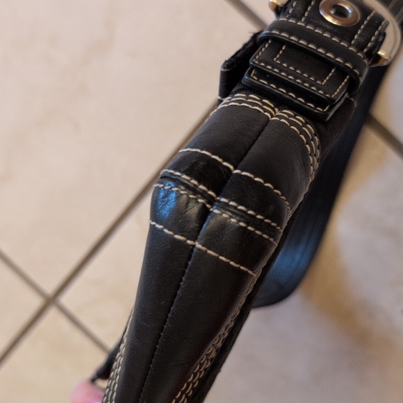 Coach Coach 3628 Vintage Soho Shoulder Bag Black Canvas Leather Monogram - Picture 3 of 14